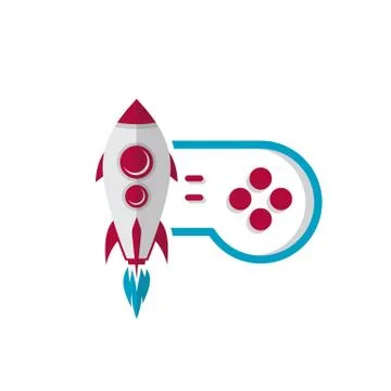 Rocket game console turbo speed joystick controller Stock Illustration
