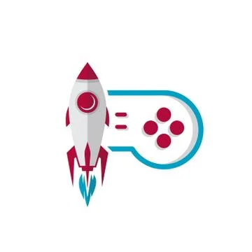 Rocket game console turbo speed joystick controller Stock-Illustration
