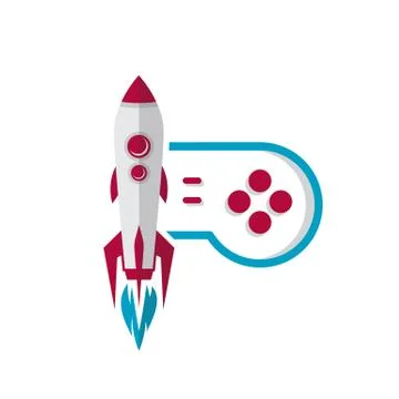 Rocket game console turbo speed joystick controller Stock Illustration
