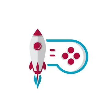 Rocket game console turbo speed joystick controller Stock Illustration