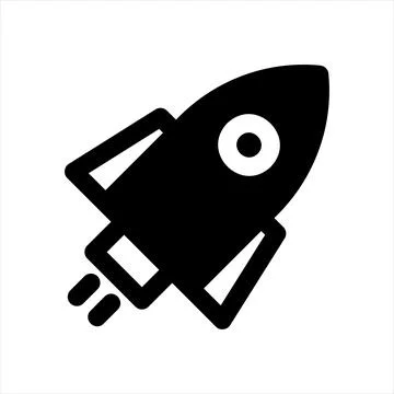 Rocket glyph icon vector illustration isolated on white background Stock Illustration