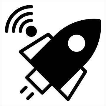 Rocket glyph icon vector illustration isolated on white background Stock Illustration