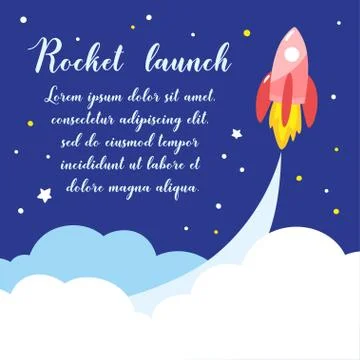 Rocket going into deep space. Vector illustration. Stock Illustration