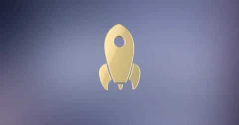 Rocket Gold 3d Icon Stock Footage 67352518