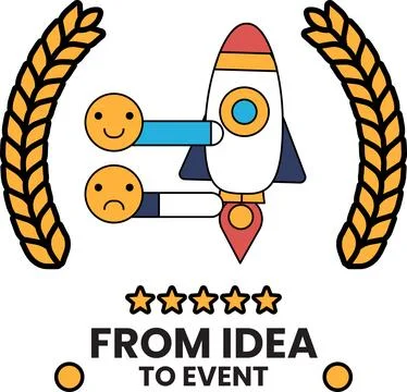 A rocket is on a gold leaf with two faces on it Stock Illustration