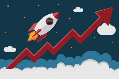 Rocket graph Stock Illustration