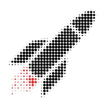 Rocket Halftone Dotted Icon Illustrazione stock