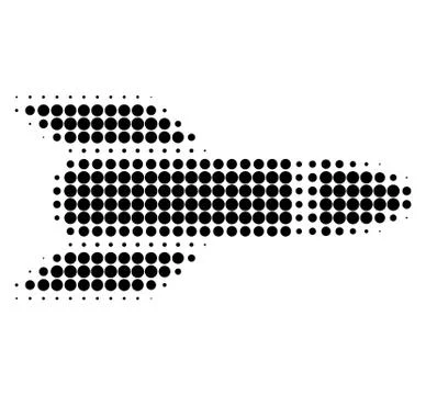 Rocket Halftone Dotted Icon Illustrazione stock