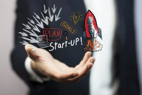 Rocket on  hand Stock Photos