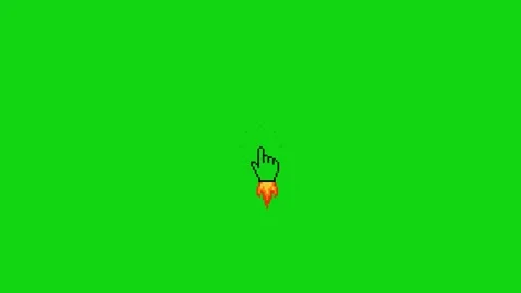 Rocket hand pointer clicking icon on green screen 4K Video stock 340154049