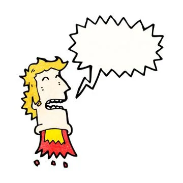Rocket head man with speech bubble Stock Illustration