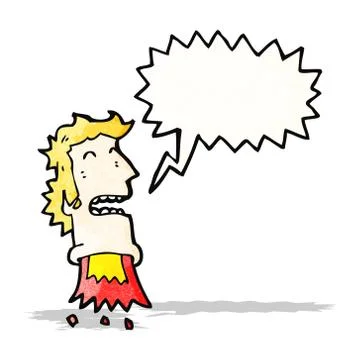 Rocket head man with speech bubble Stock Illustration