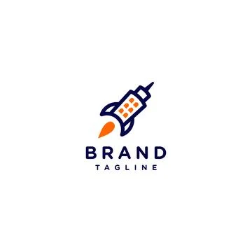 Rocket Hotel Logo Design Stock Illustration