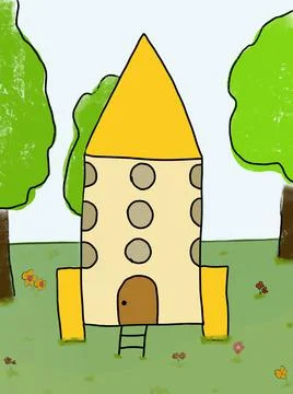 Rocket house Stock Illustration