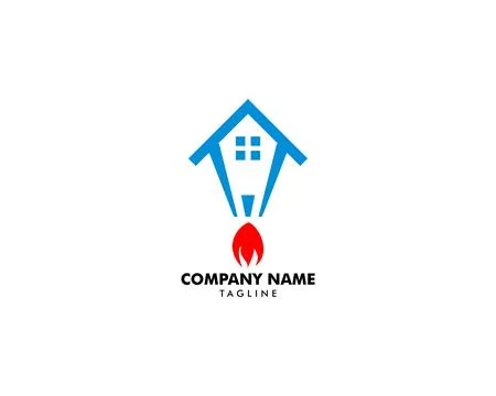 Rocket House Logo Design Template Stock Illustration