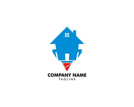Rocket House Logo Design Template Stock Illustration