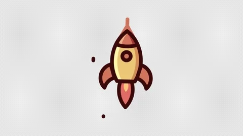 Rocket Icon Animation 2 Video stock 287750297