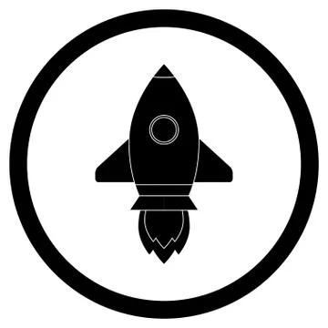 Rocket icon black vector Stock Illustration
