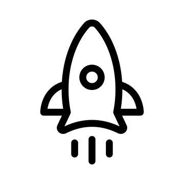Rocket Icon, Bold Outline Design for Launch, Space, Innovation, and Progress 스톡 일러스트