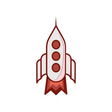 Rocket icon design template. Startup logo sign in flat style. Spaceship Stock Illustration