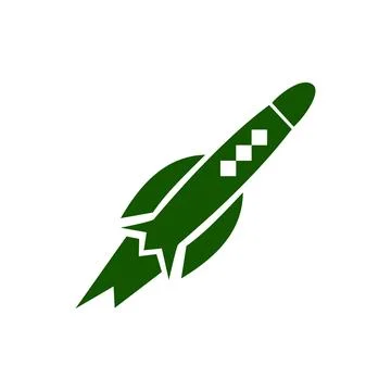 Rocket icon design template. Startup logo sign in flat style. Spaceship Stock Illustration