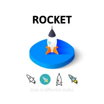 Rocket icon in different style Stock Illustration