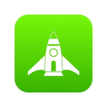 Rocket icon digital green Stock Illustration