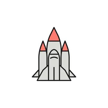 Rocket icon. Element of space outline color icon. Thin line icon for website Stock Illustration