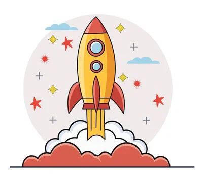 Rocket icon Flat Design Stock Illustration