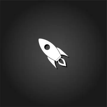 Rocket icon flat Illustrazione stock