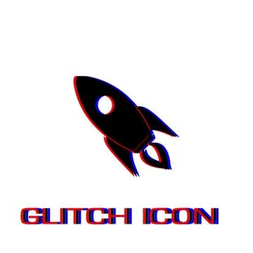 Rocket icon flat Illustrazione stock