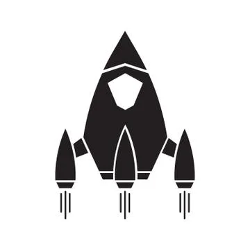 Rocket icon in a flat style. Space rocket launch. Spaceship.  Vector. 스톡 일러스트