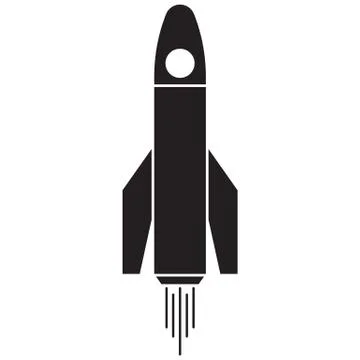 Rocket icon in a flat style. Space rocket launch. Spaceship.  Vector. 스톡 일러스트