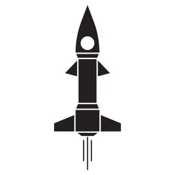 Rocket icon in a flat style. Space rocket launch. Spaceship.  Vector. 스톡 일러스트
