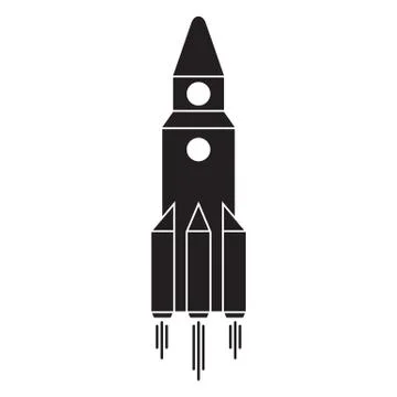Rocket icon in a flat style. Space rocket launch. Spaceship.  Vector. 스톡 일러스트
