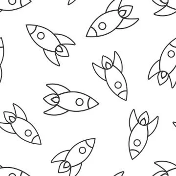 Rocket icon in flat style. Spaceship launch vector illustration on white isol Stock Illustration