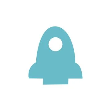 Rocket icon in flat style. Spaceship illustration on white isolated background. Stock Illustration