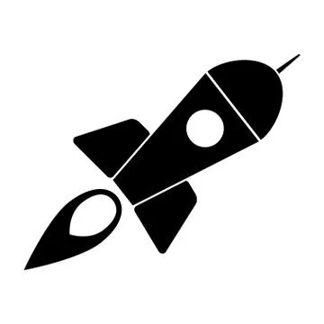 Rocket icon, flat vector symbol isolated on white background Stock Illustration