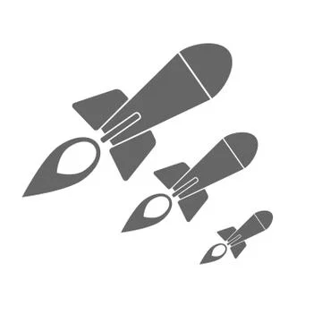 Rocket icon, flat vector symbol isolated on white background Stock Illustration