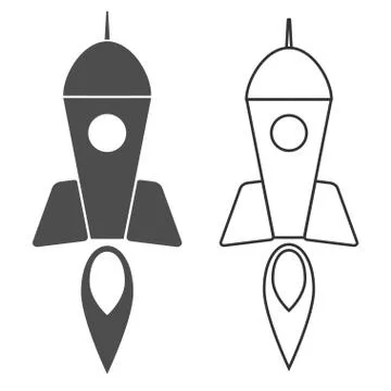 Rocket icon, flat vector symbol isolated on white background Stock Illustration