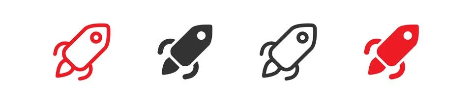 Rocket icon. Future space ship line symbol. Launch and start sign. Spaceshi.. Stock-Illustration