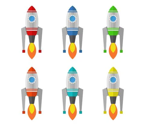 Rocket icon illustrated in vector on white background Stock Illustration