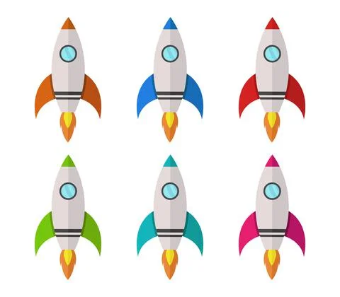Rocket icon illustrated in vector on white background Stock Illustration