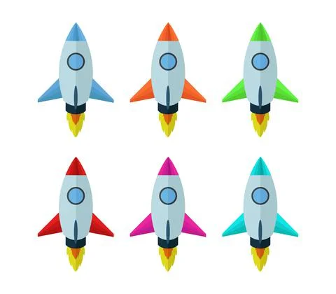 Rocket icon illustrated in vector on white background Stock Illustration