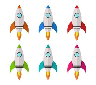 Rocket icon illustrated in vector on white background Stock Illustration