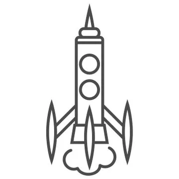 Rocket icon illustration isolated vector sign symbol b Stock Illustration