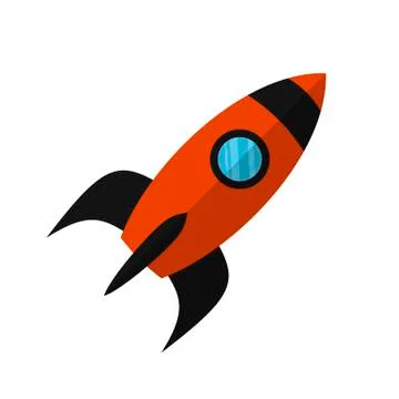 Rocket icon isolated on white background. Vector illustration Stock Illustration