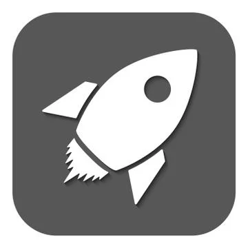 The rocket icon. Launch and speed symbol. Flat Stock Illustration