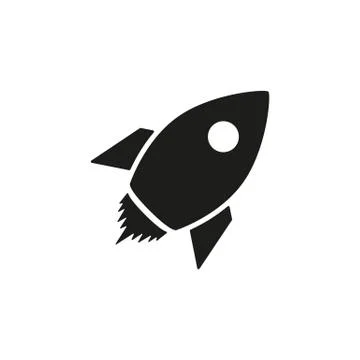 The rocket icon. Launch and speed symbol. Flat Stock Illustration