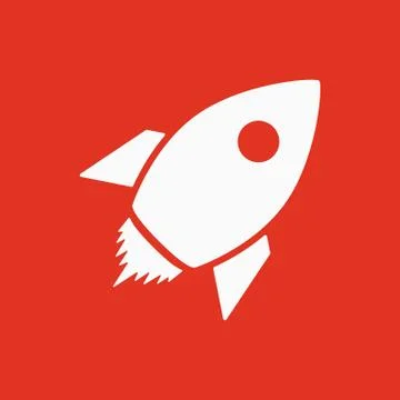 The rocket icon. Launch and speed symbol. Flat Stock Illustration